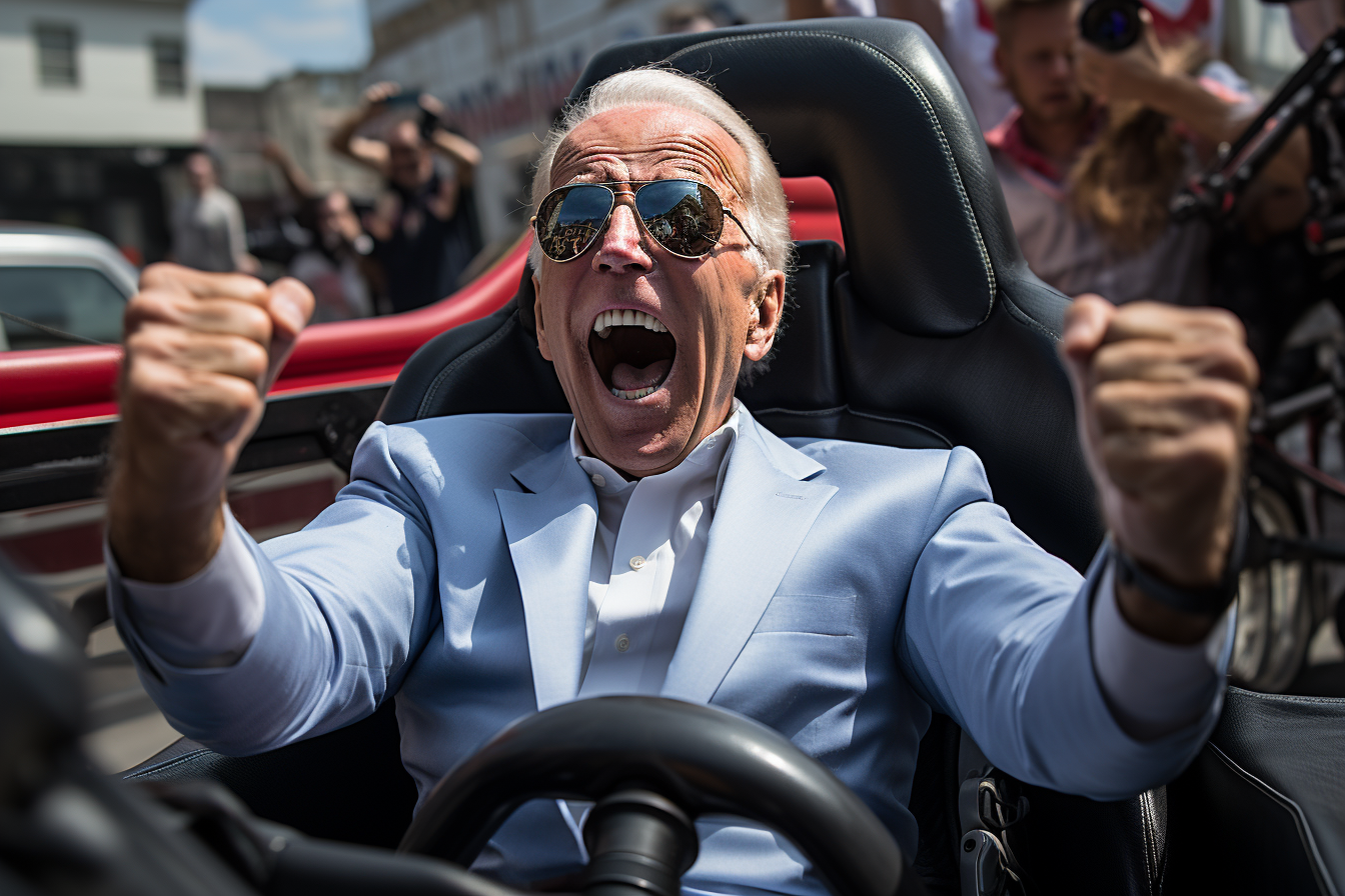 Joe Biden in Formula One Car