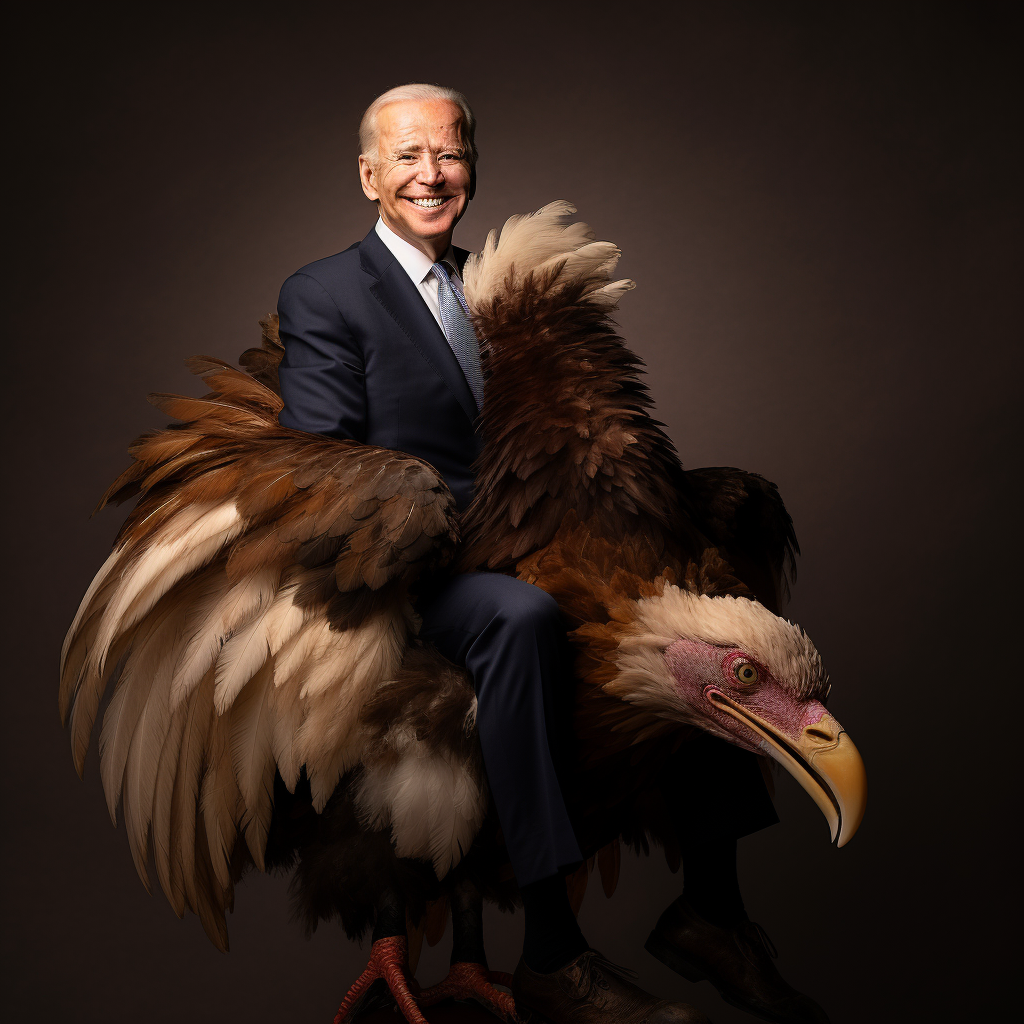 Joe Biden on a Giant Turkey