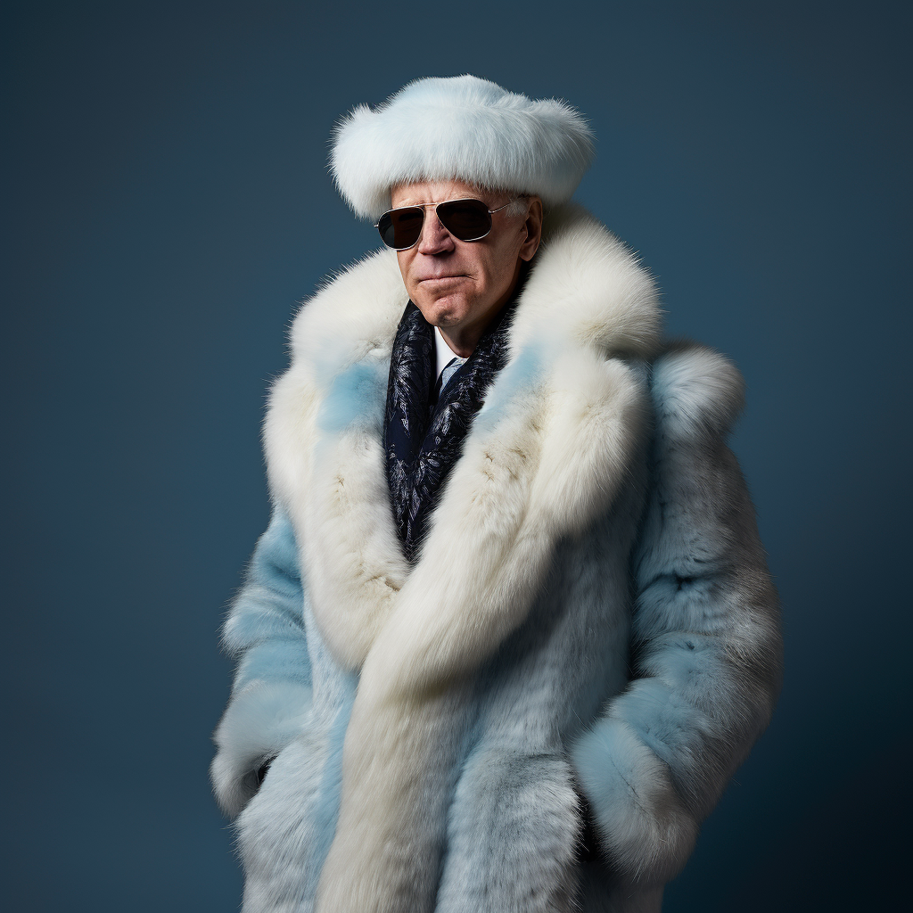 Joe Biden in Pimp Hat and Fur Coat