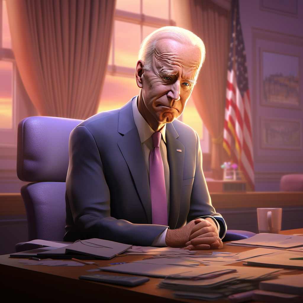 Joe Biden as Rick in animated character design