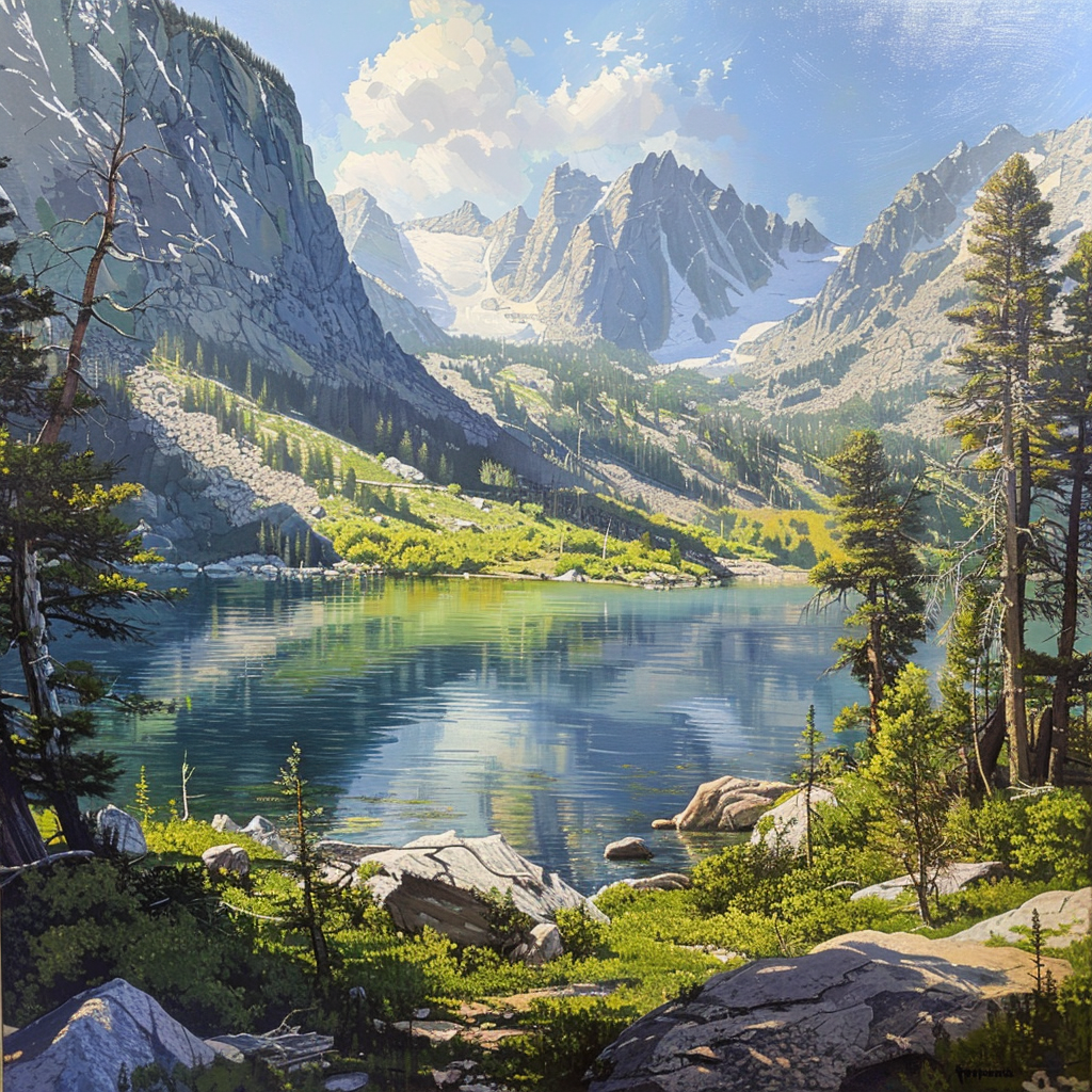 Bear Lake Rocky Mountain Painting