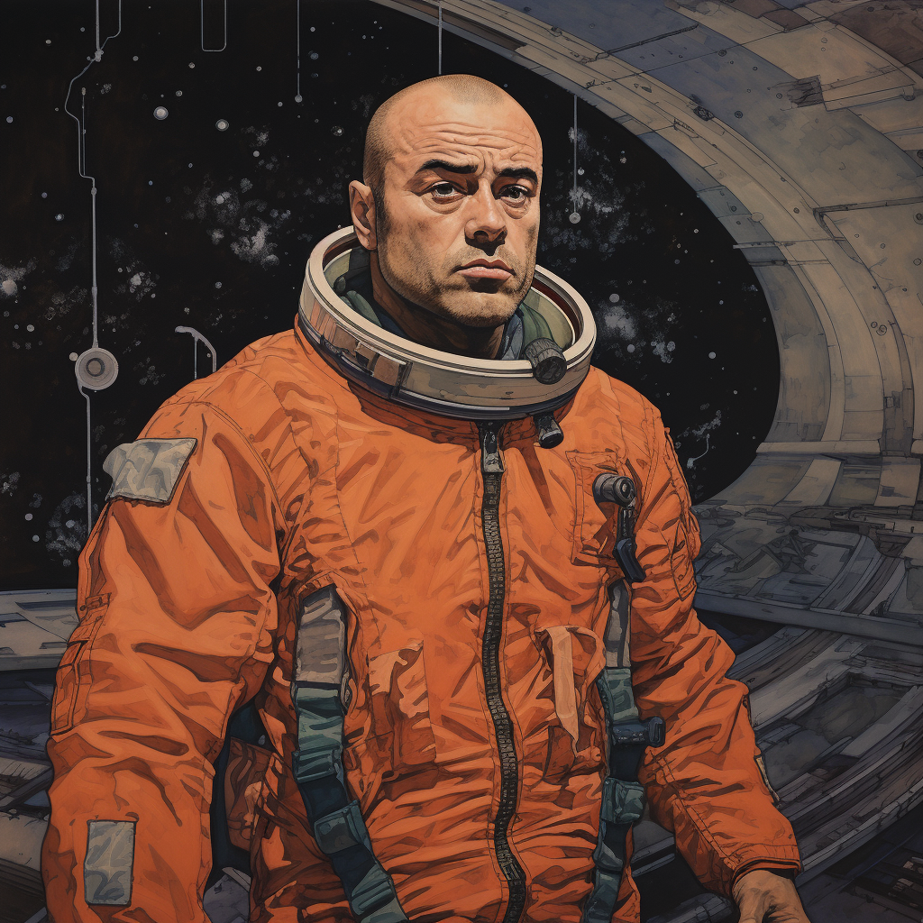 Joe Rogan depicted in Katsuhiro Otomo's style