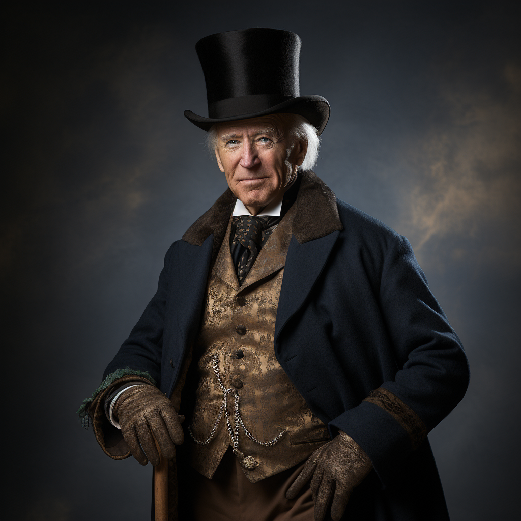 Joe Biden depicted as Mr. Scrooge