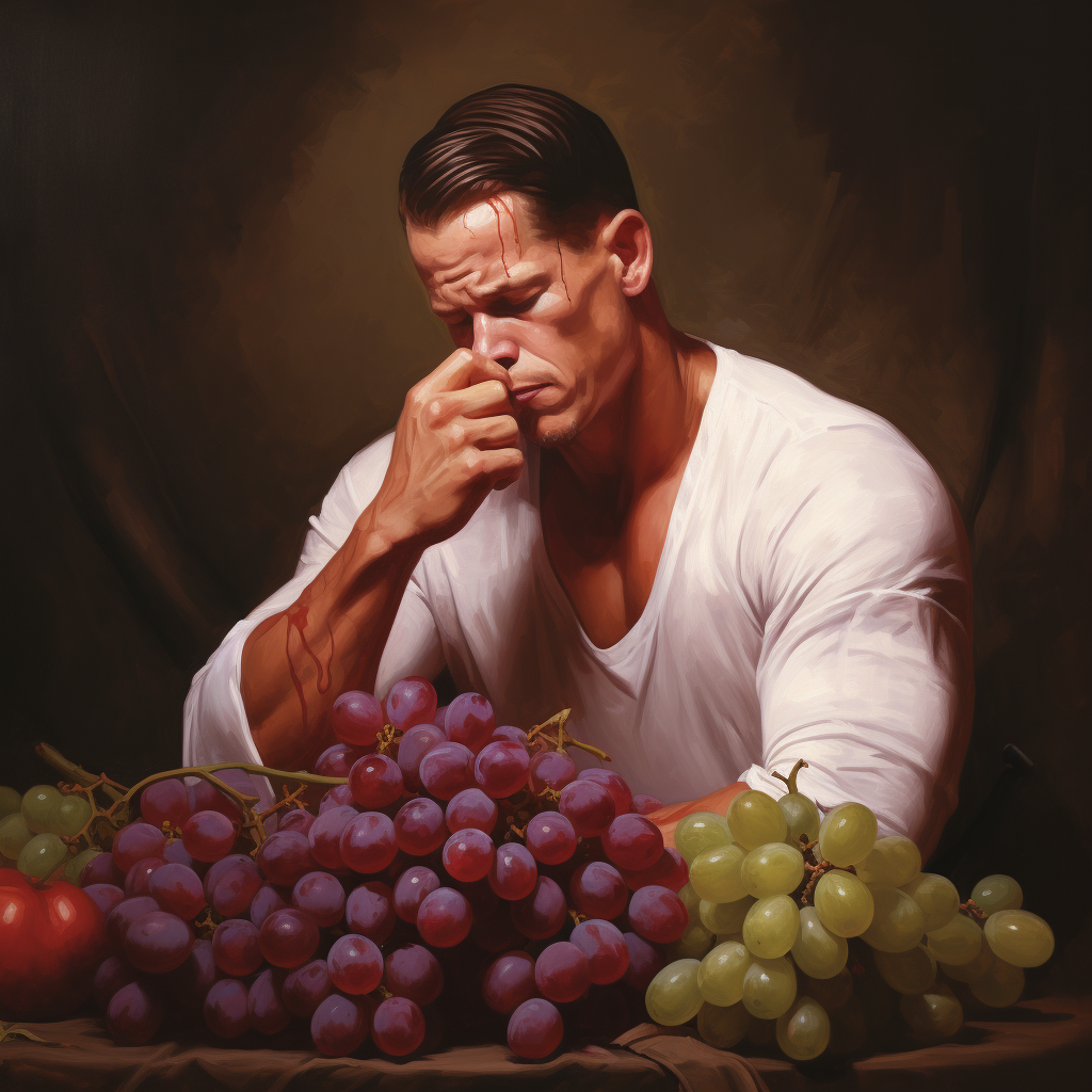 John Cena eating grapes and crying