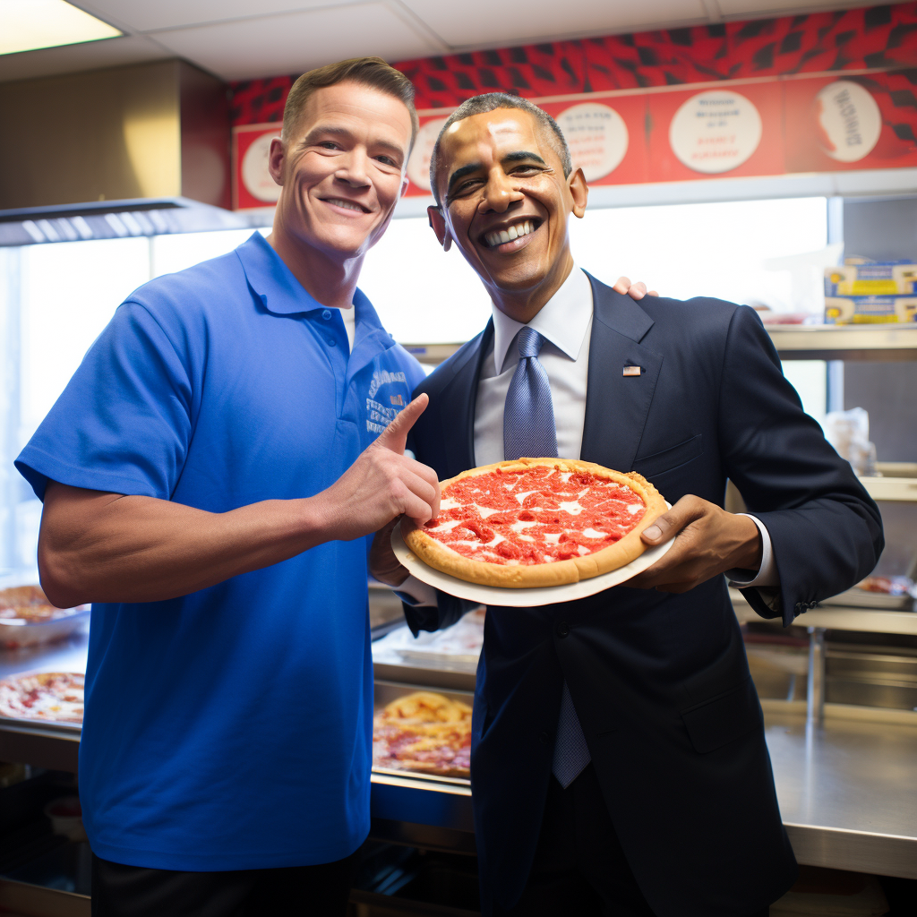 Cena Obama Sonic Pizza Feeding