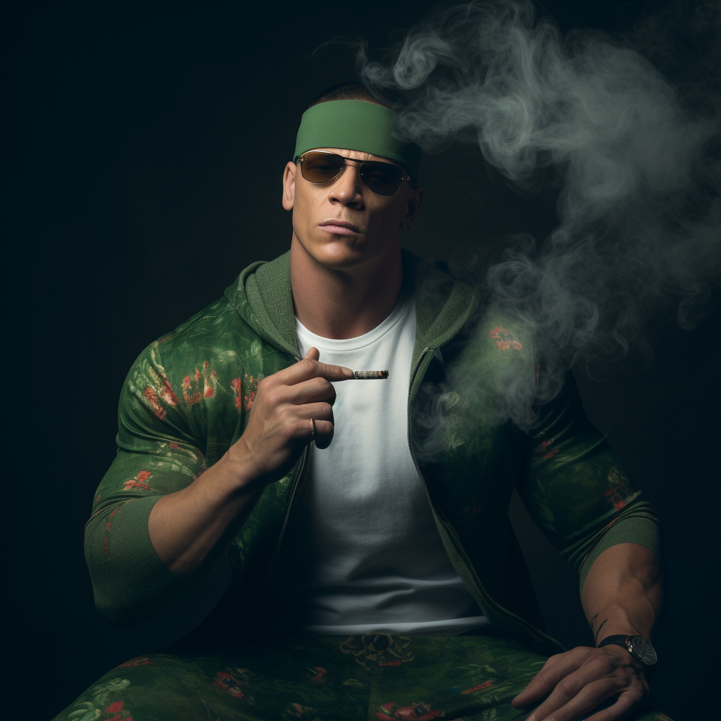 John Cena smoking weed photo