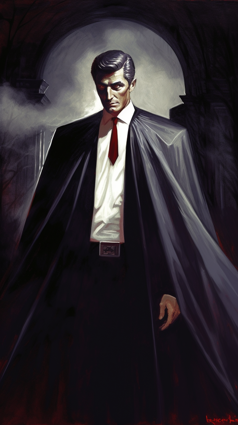 Dark fantasy art: John F Kennedy vampire illustration