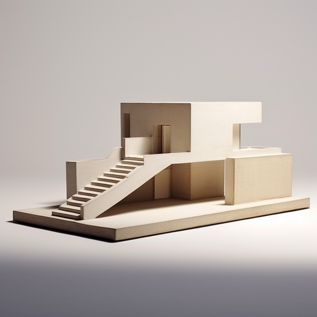 Simple architectural house model in John Pawson style