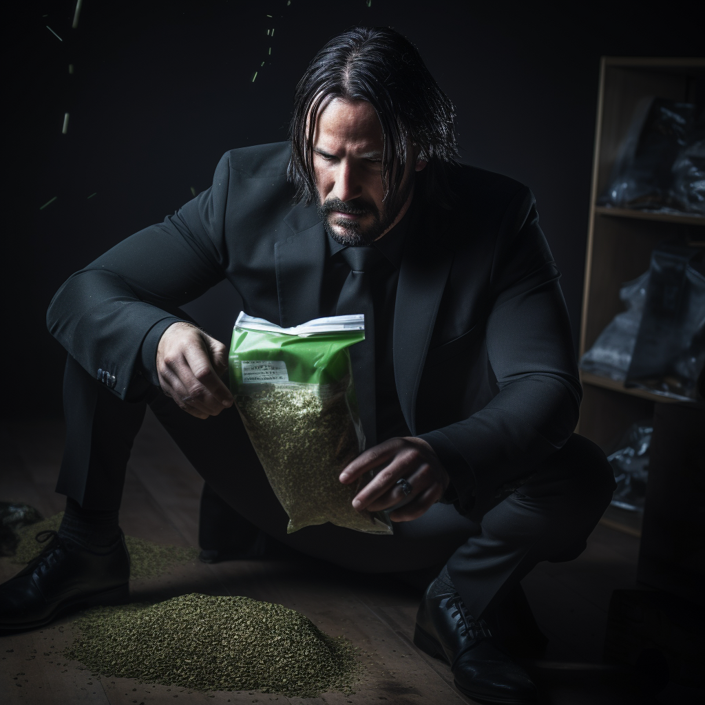 John Wick enjoying powdered kratom during combat