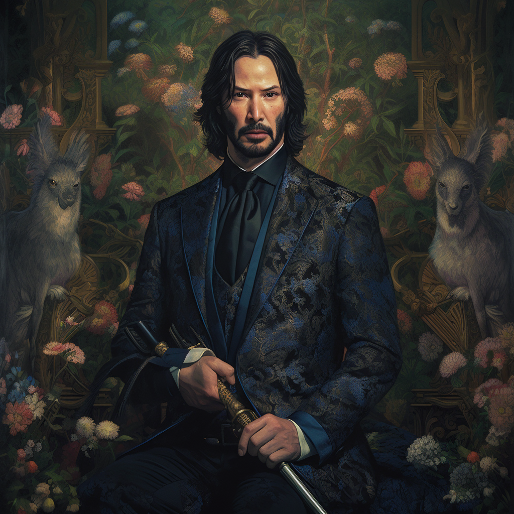 John Wick in Japanese art style