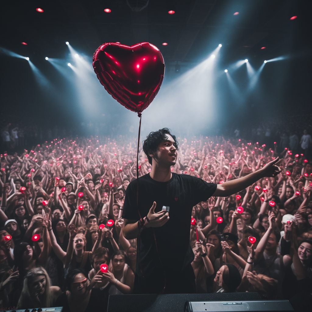 Couples embracing at Joji concert