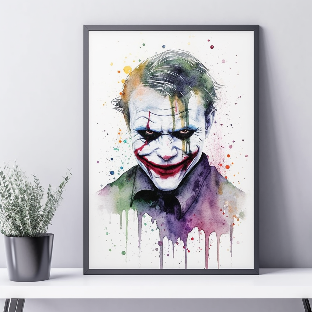 Colorful Joker and Batman Poster