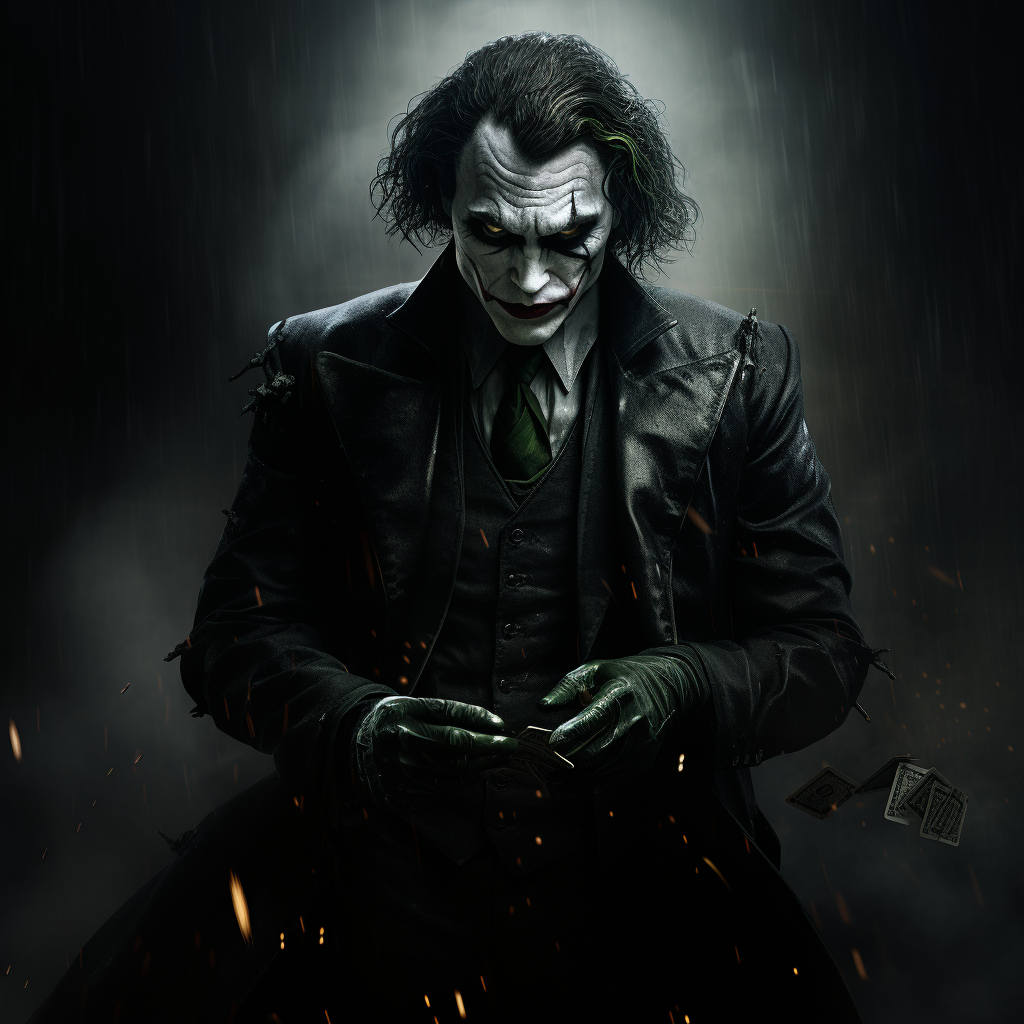 Joker character in black clothes