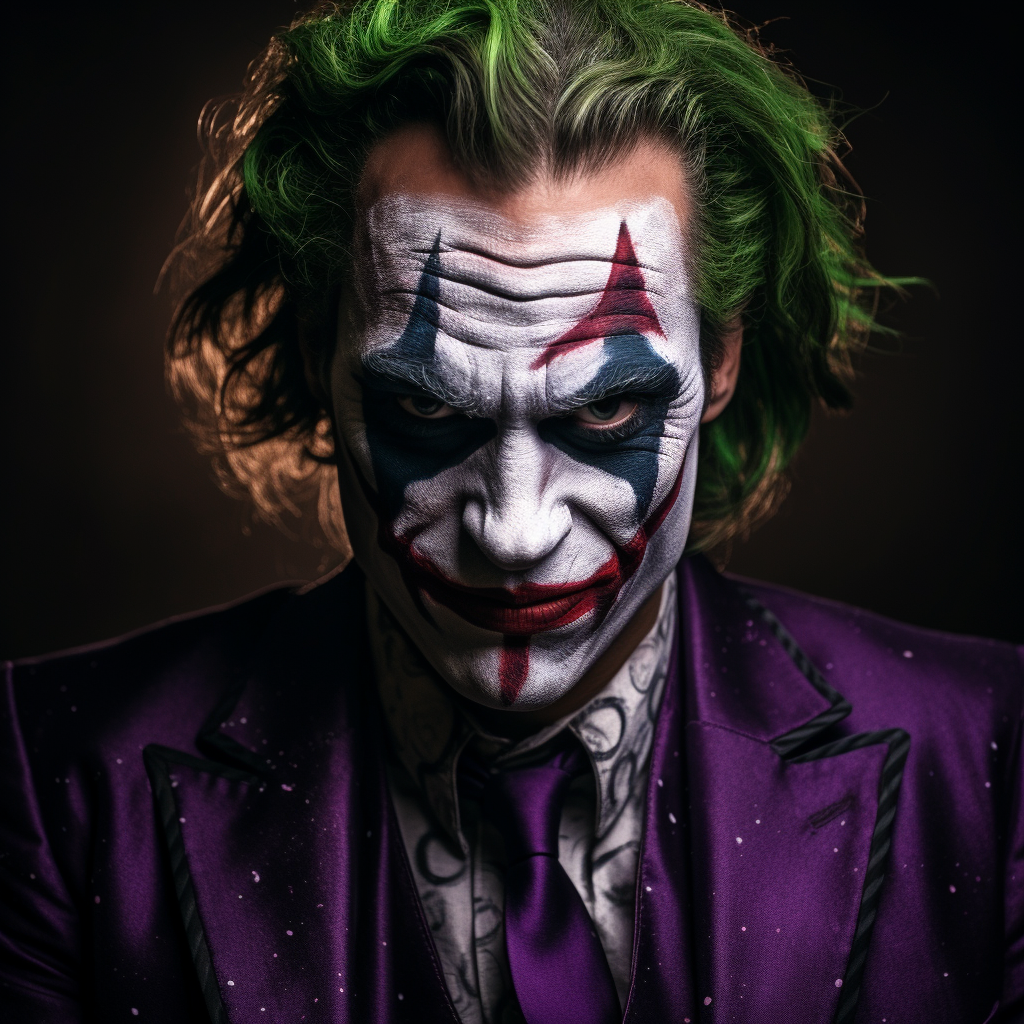 Joker face paint with a creepy smile