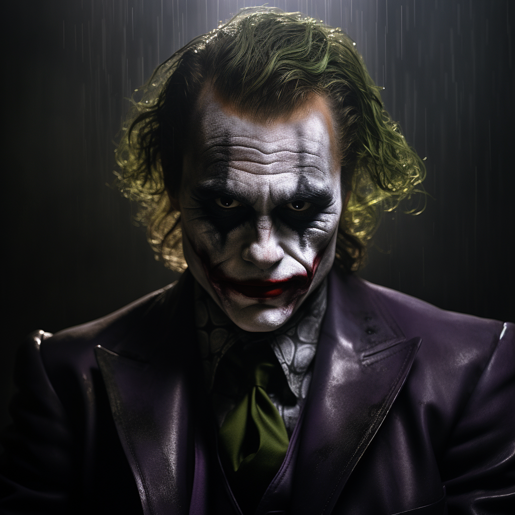 Hyper realistic cinematic image of the Joker