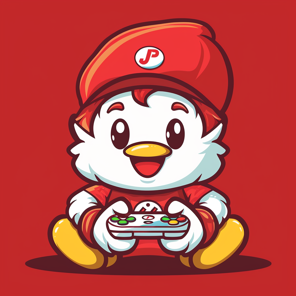 Jollibee mascot struggles with video game controller