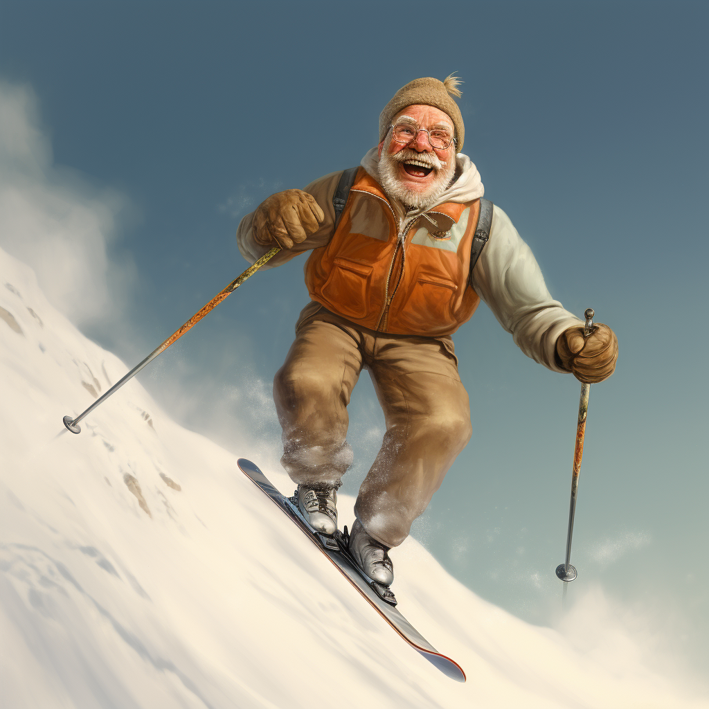 Jolly skier performing ethereal daffy trick