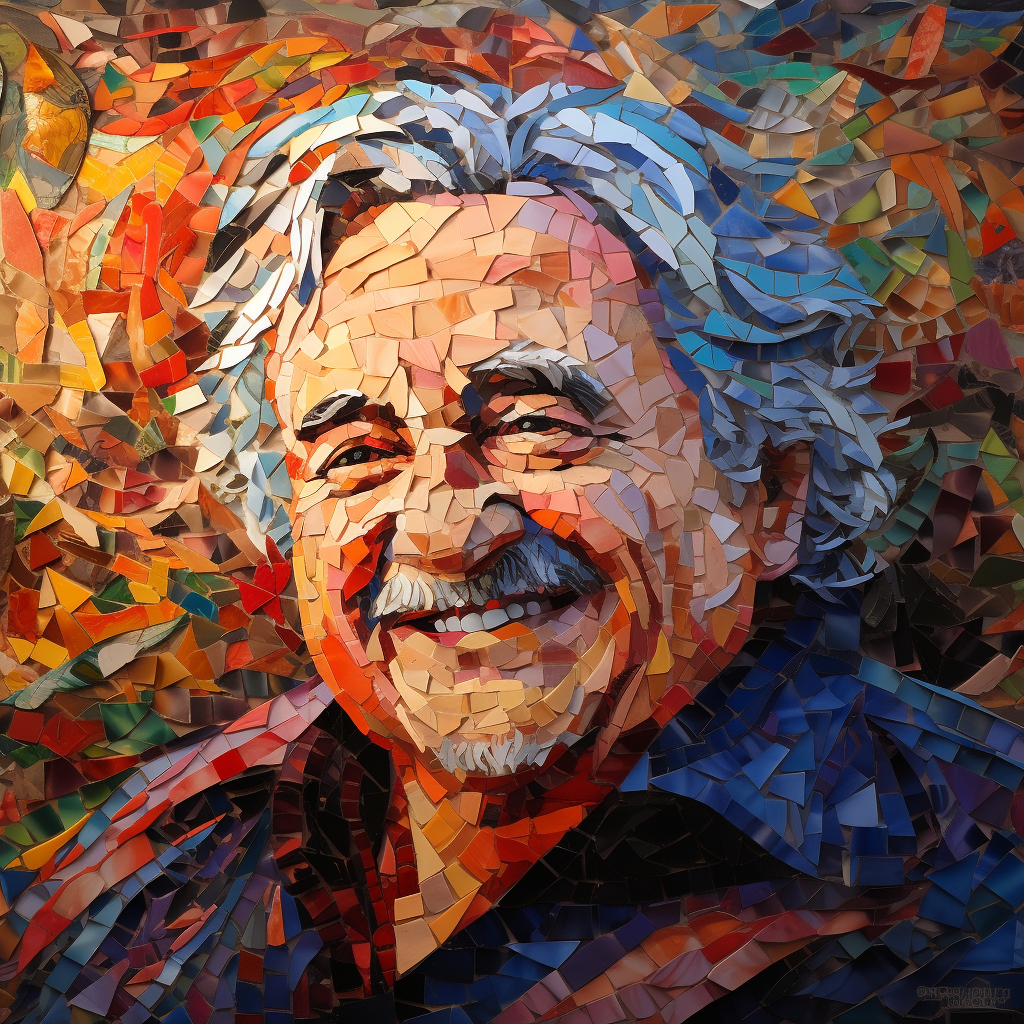 mosaic-like artwork jose mujica ocean plastic