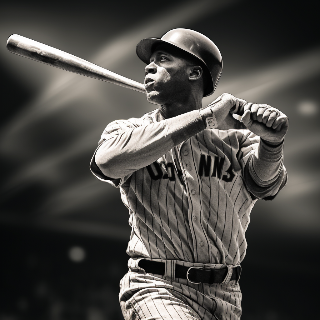 Josh Gibson Swinging Homeroomroom - Black and White Photo