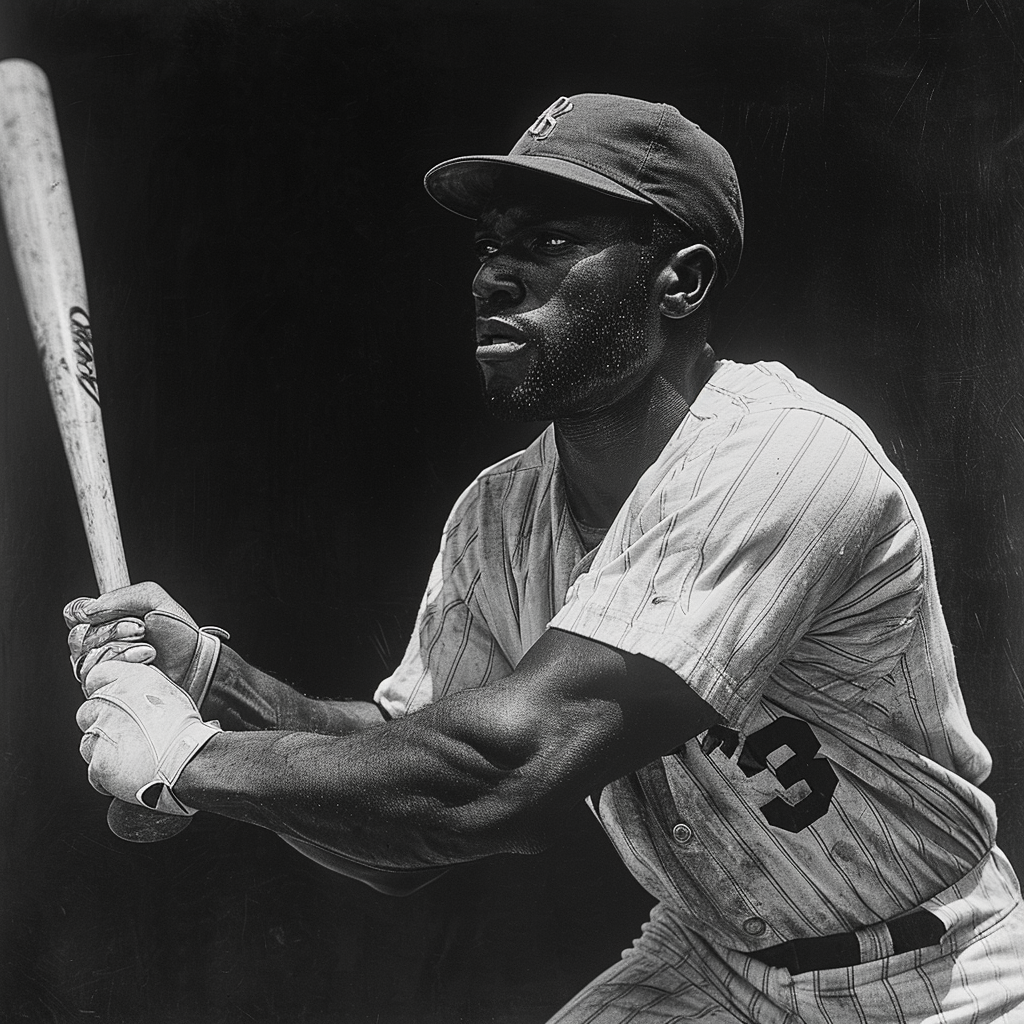 Josh Gibson with Baseball Bat