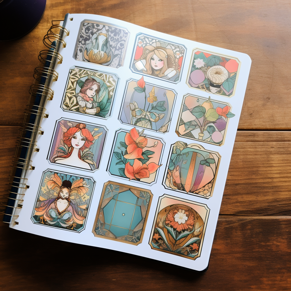 Sticker Sheet with Blank Labels for Journaling