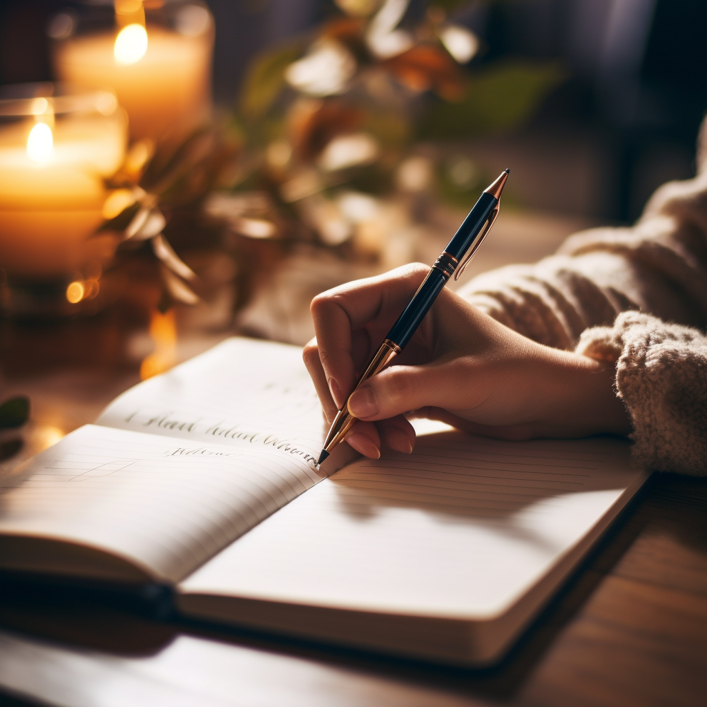 Person writing in a journal