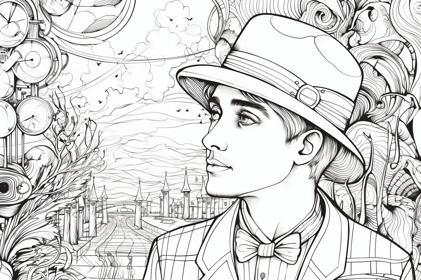 Black and white vector lines in a journey
