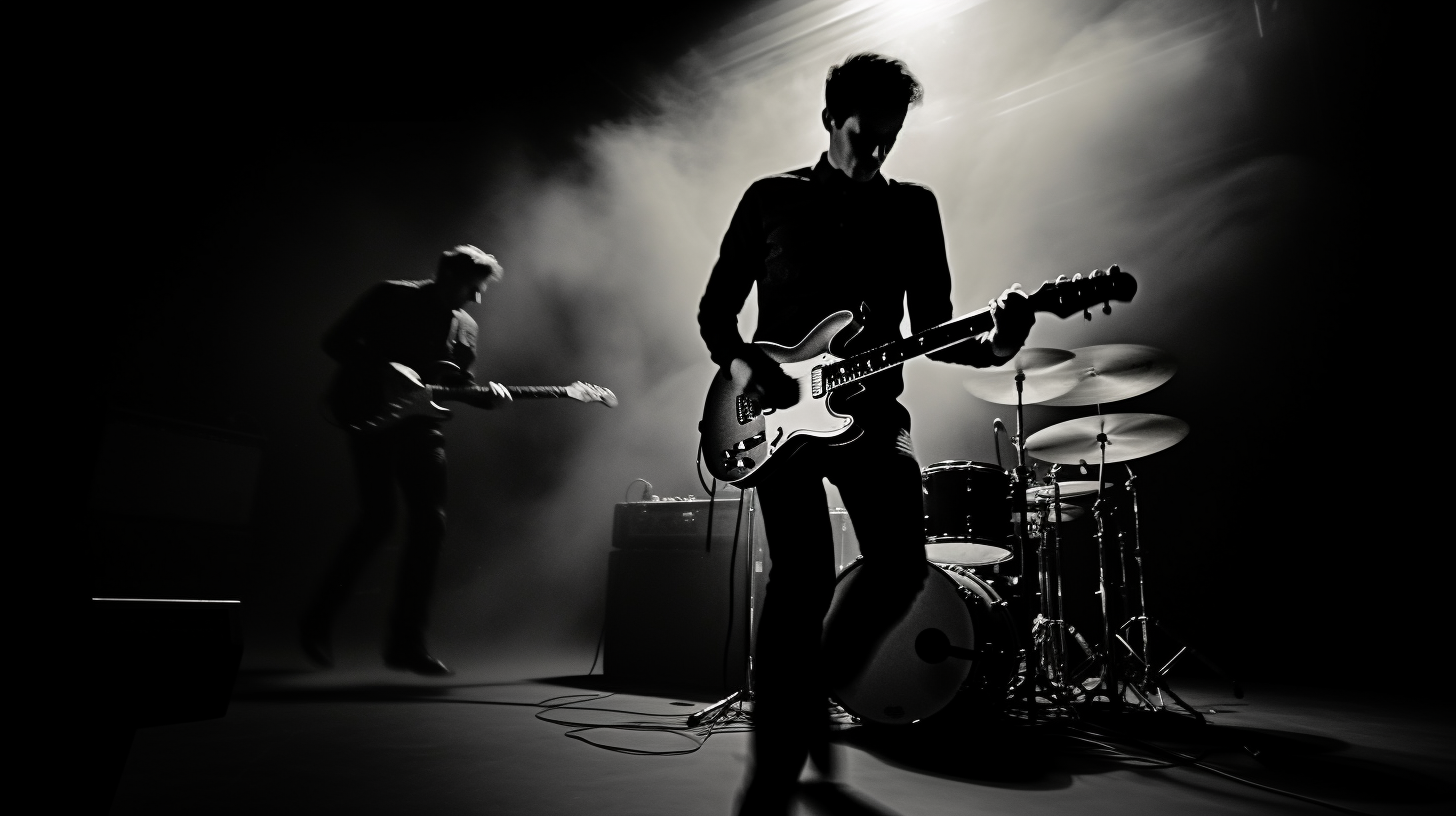 Professional black and white Joy Division concert