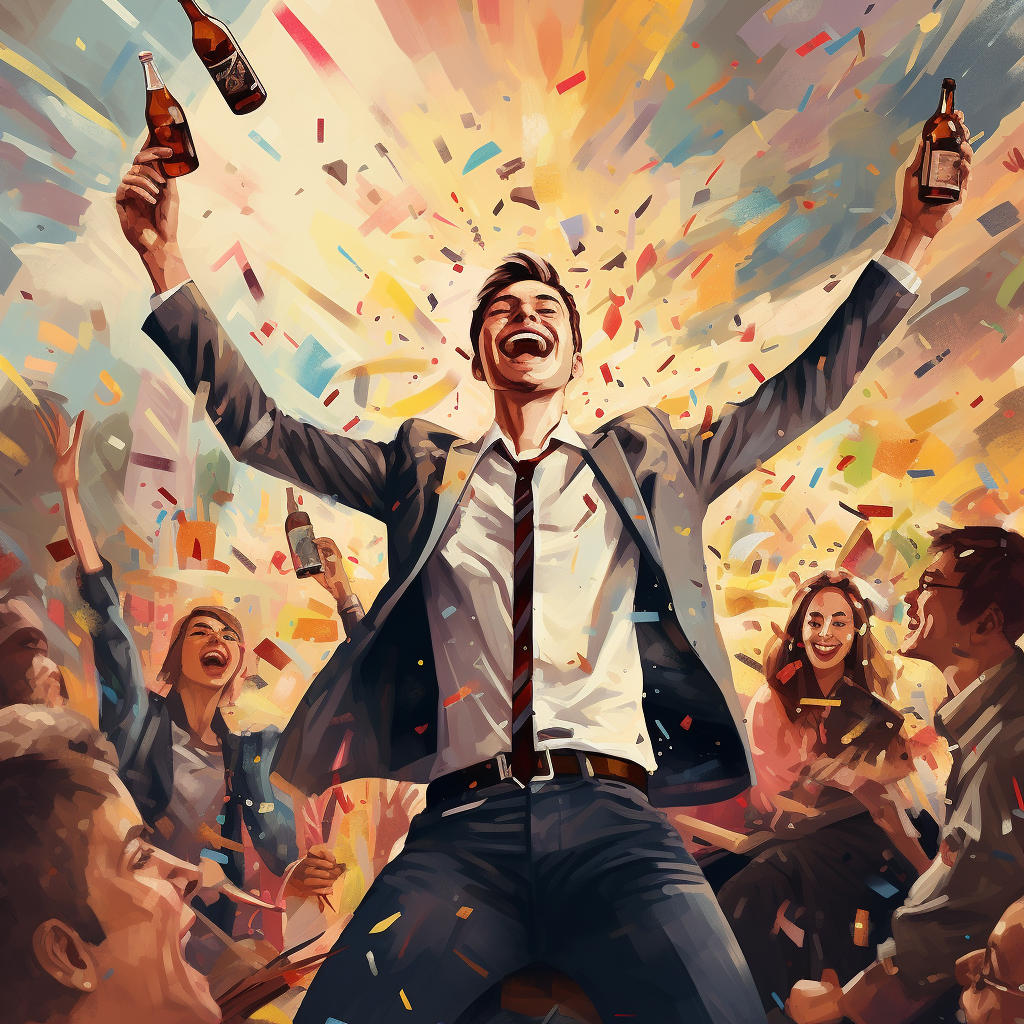 Illustration depicting the joy of sobriety