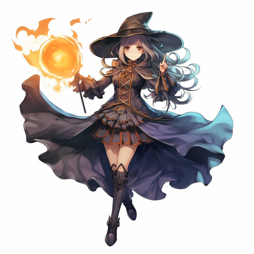 JRPG Female Enemy Witch Floating Magic