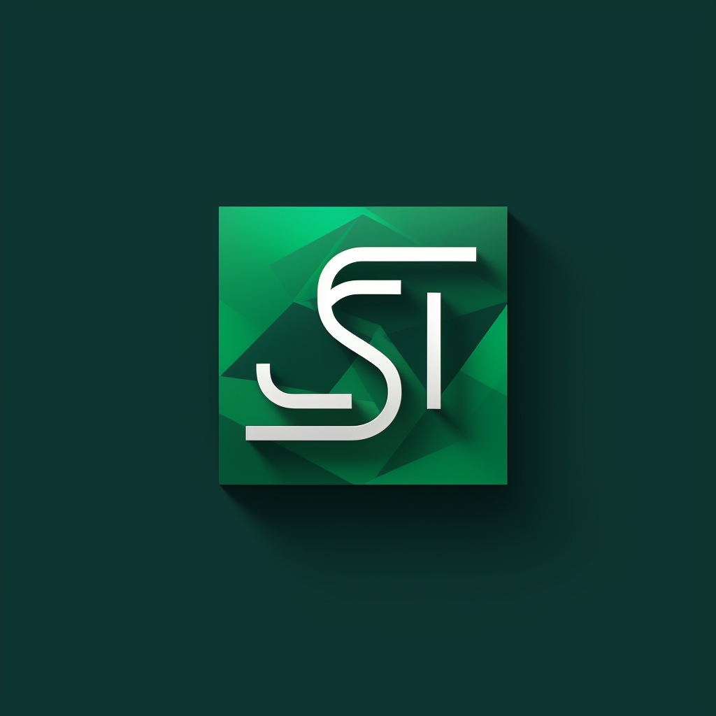 Green Flat Design JavaScript Text Logo