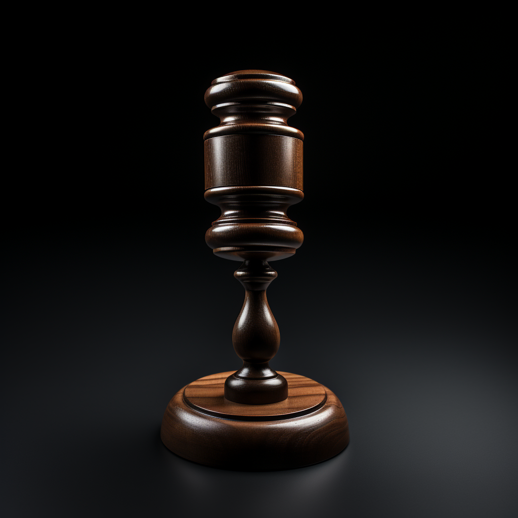 Judge Gavel Icon on Black Background