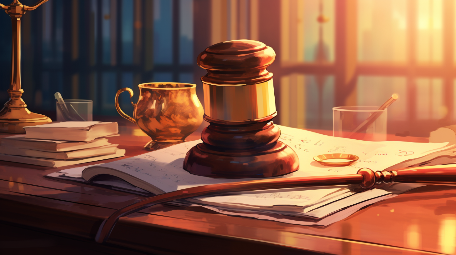 Judge's Gavel on Desk