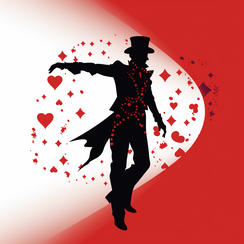 Silhouette of Juggler in Playing Card Style