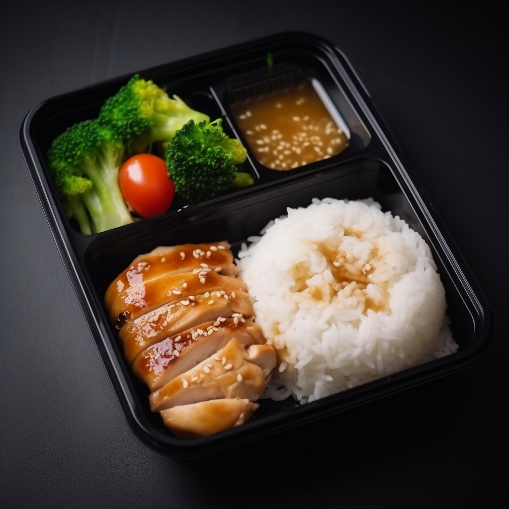 Sliced chicken steak in lunchbox