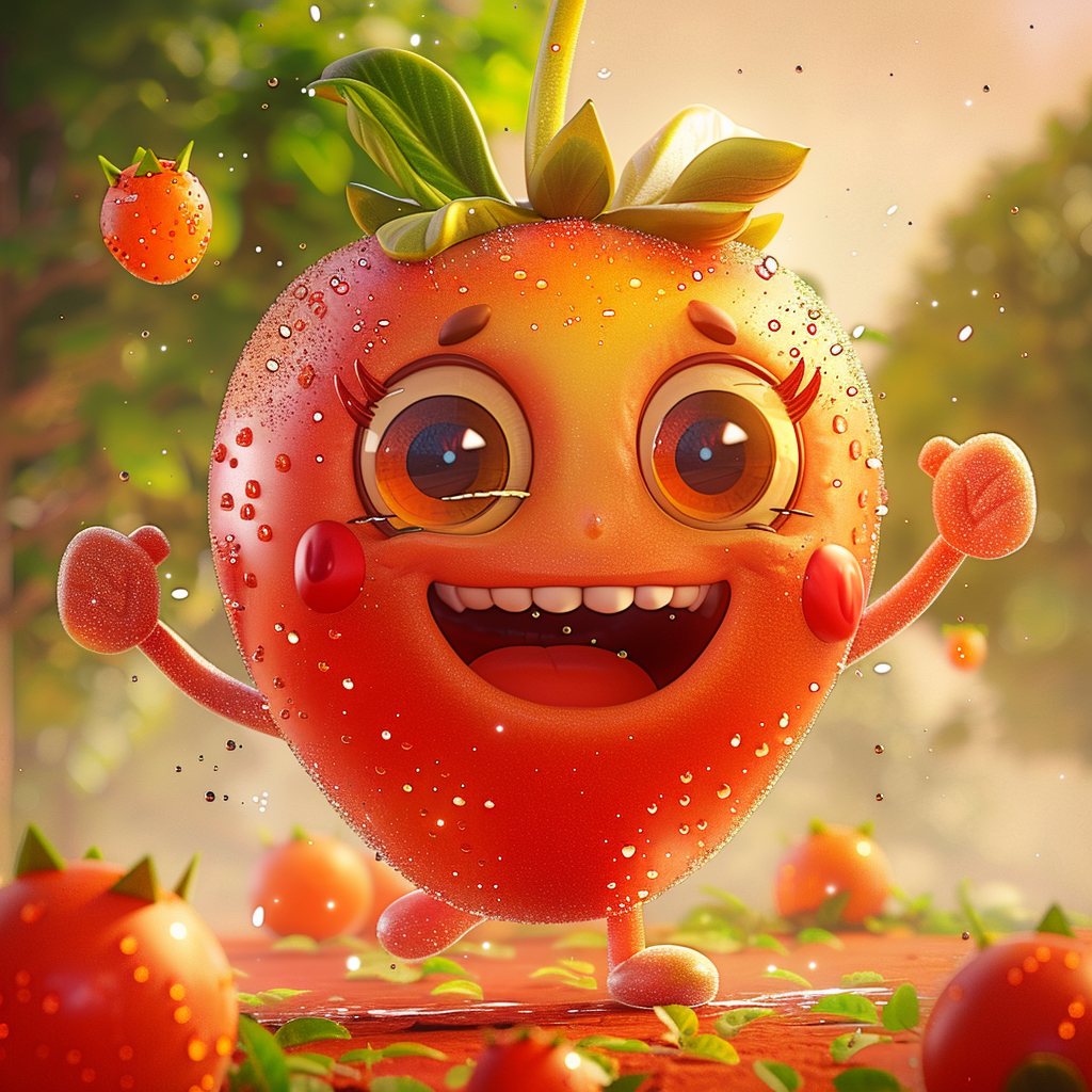 cute jujube fruit character smiling