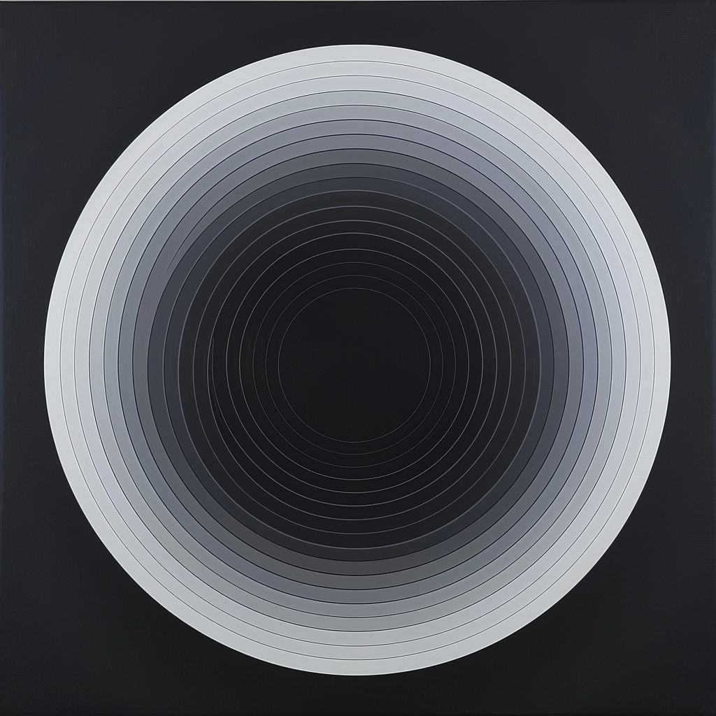 Julian Stanczak Black Gray Op Art