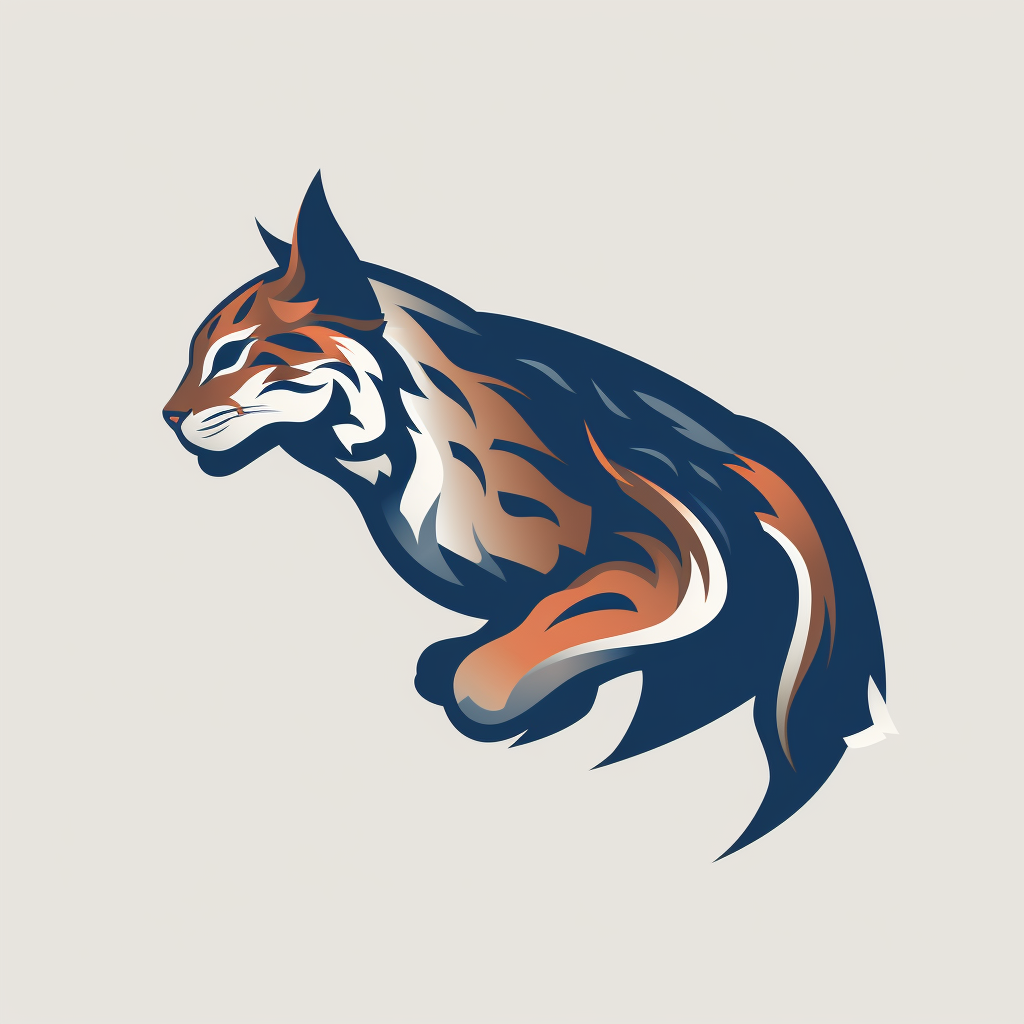 Minimalist lynx logo in action