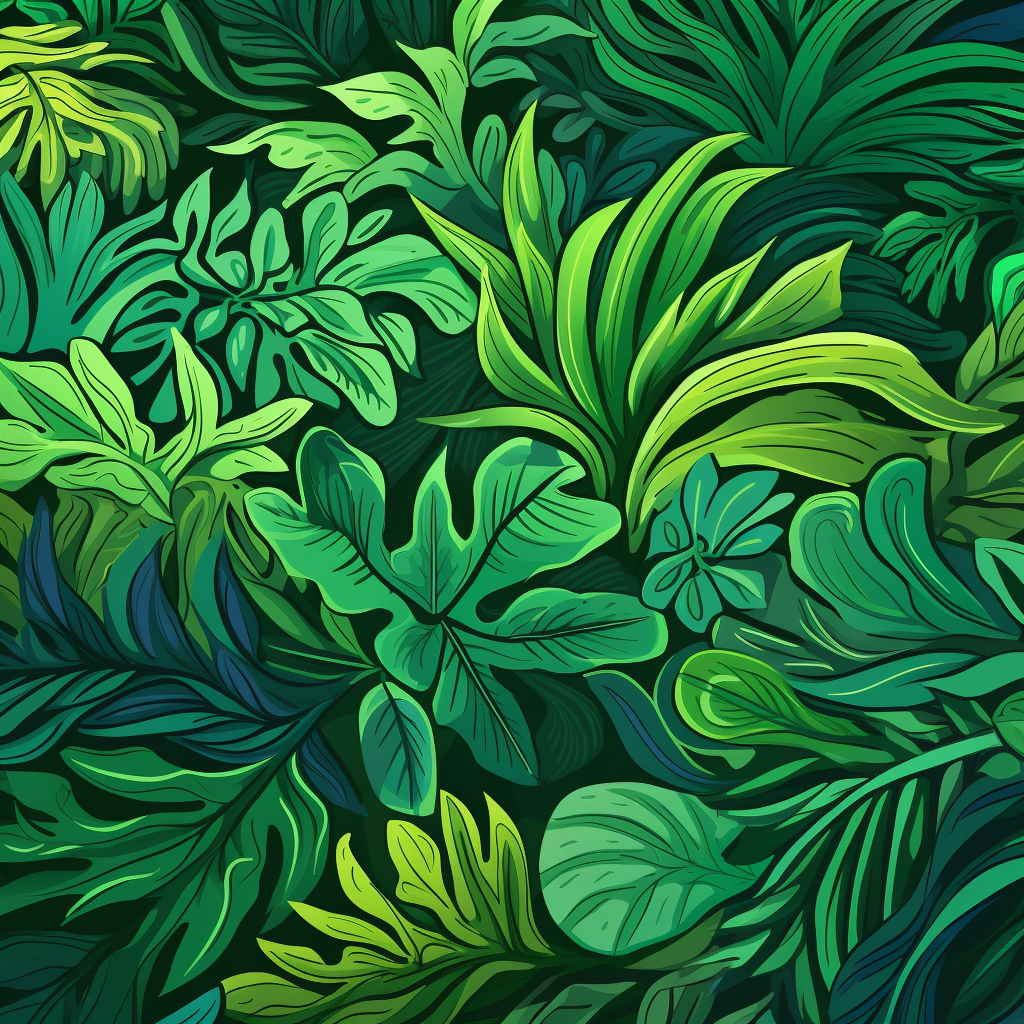 Vibrant green jungle camouflage pattern