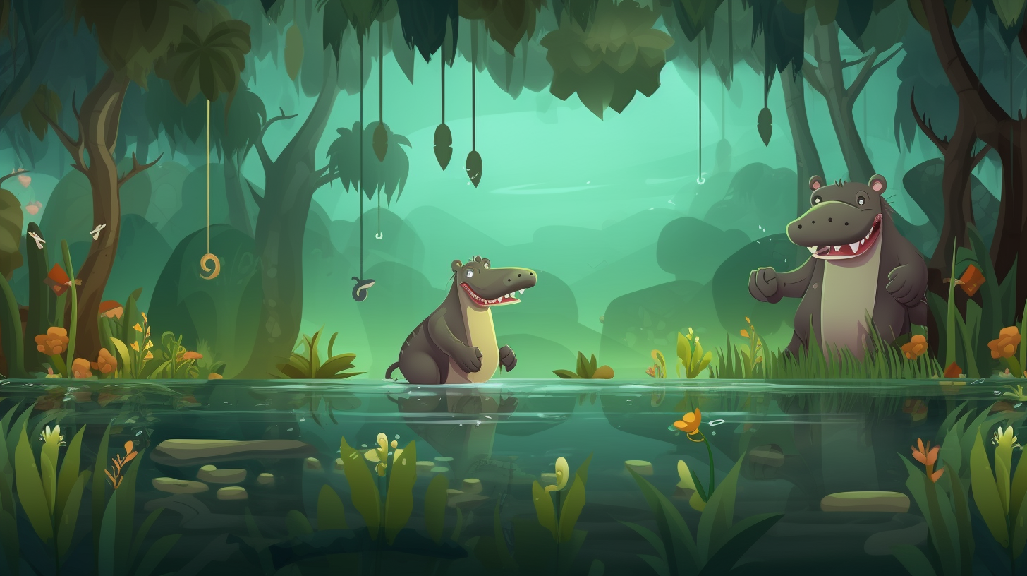 Jungle Game with Lovable Hippopotamus