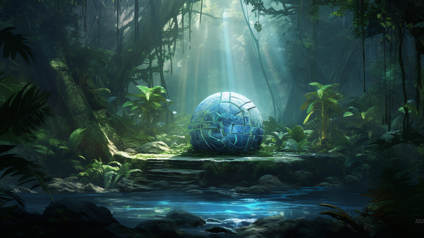 Beautiful Jungle Scene with Blue Orb  ?