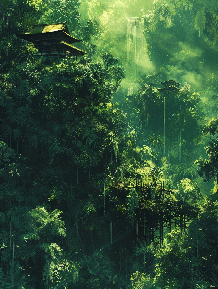 Jungle Studios Ghibli Green Shades 4K Illustration