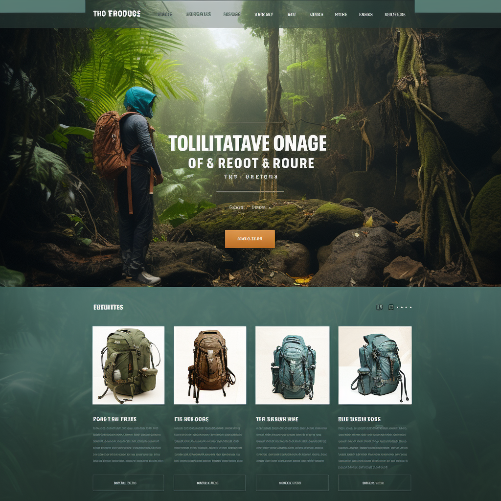 Adventure gear in jungle with turquoise water