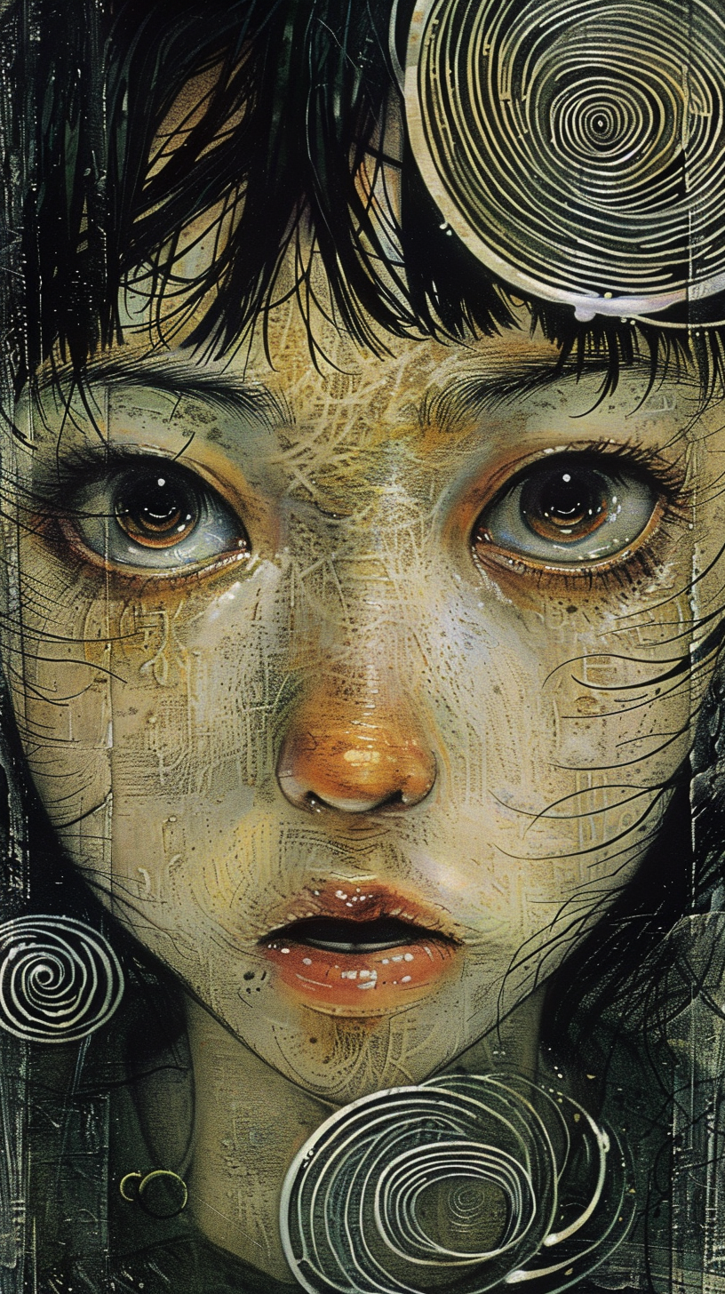 Junji Ito girls spiral face