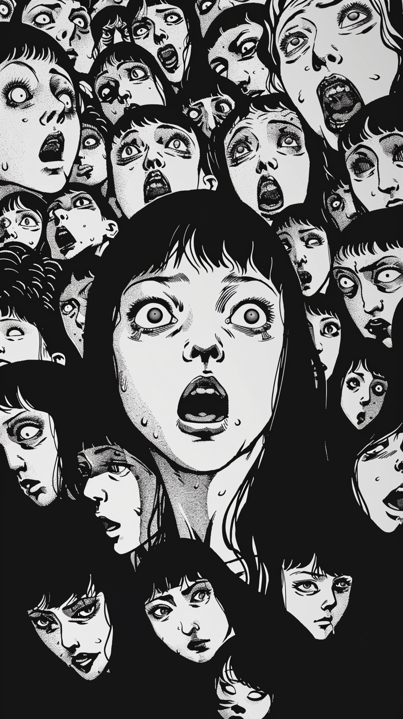 Scary Junji Ito inspired faces