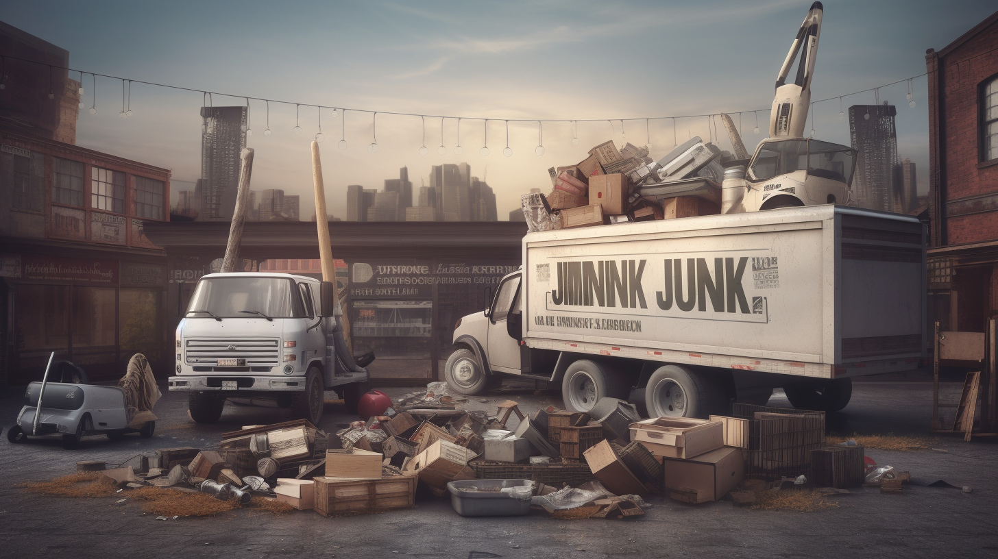 Junk removal company showcasing landfill, recyclable, donation items