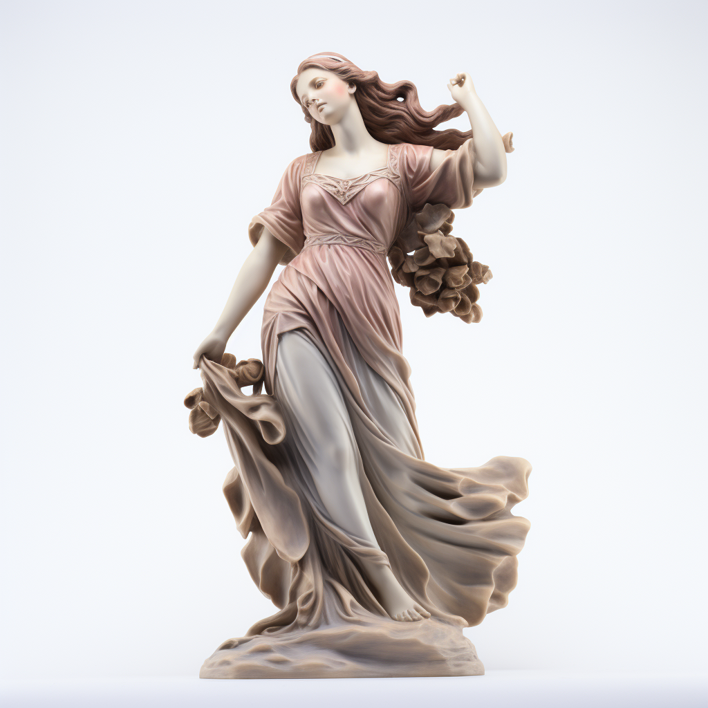 Statue of Juno on white background