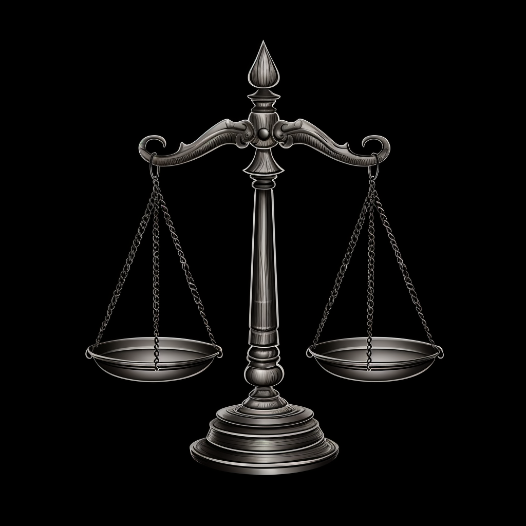 Cartoon scales of justice