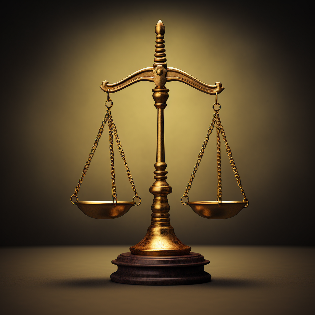 Justice scales on simple background