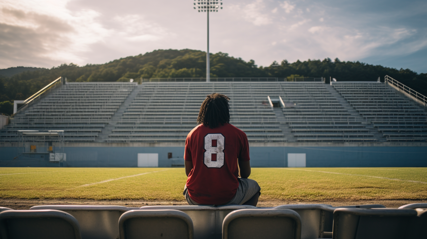 Justin Jefferson sitting with Japanese fans at football game